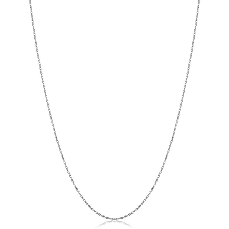 Kooljewelry Womens Classic Rope Chain - 10k White Gold Lightweight Thin Necklace, Polished - Image 1